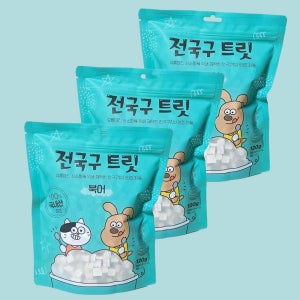 jgg 전국구트릿 강아지 고양이 국내산 동결건조 간식 북어, 120g, 3개