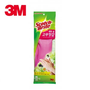 3M 스카치브라이트 황토숯고무장갑 주방설거지 화장실청소 가정용 산업용
