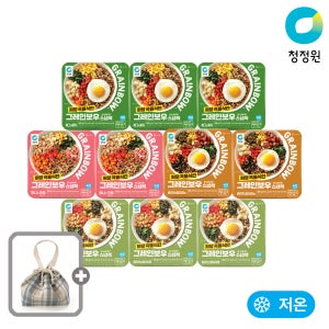 청정원 저당 식단관리 2주팩 그레인보우 도시락 베이컨&할라피뇨 200g 외 3종 총10개+(선착순증정)도시락가방