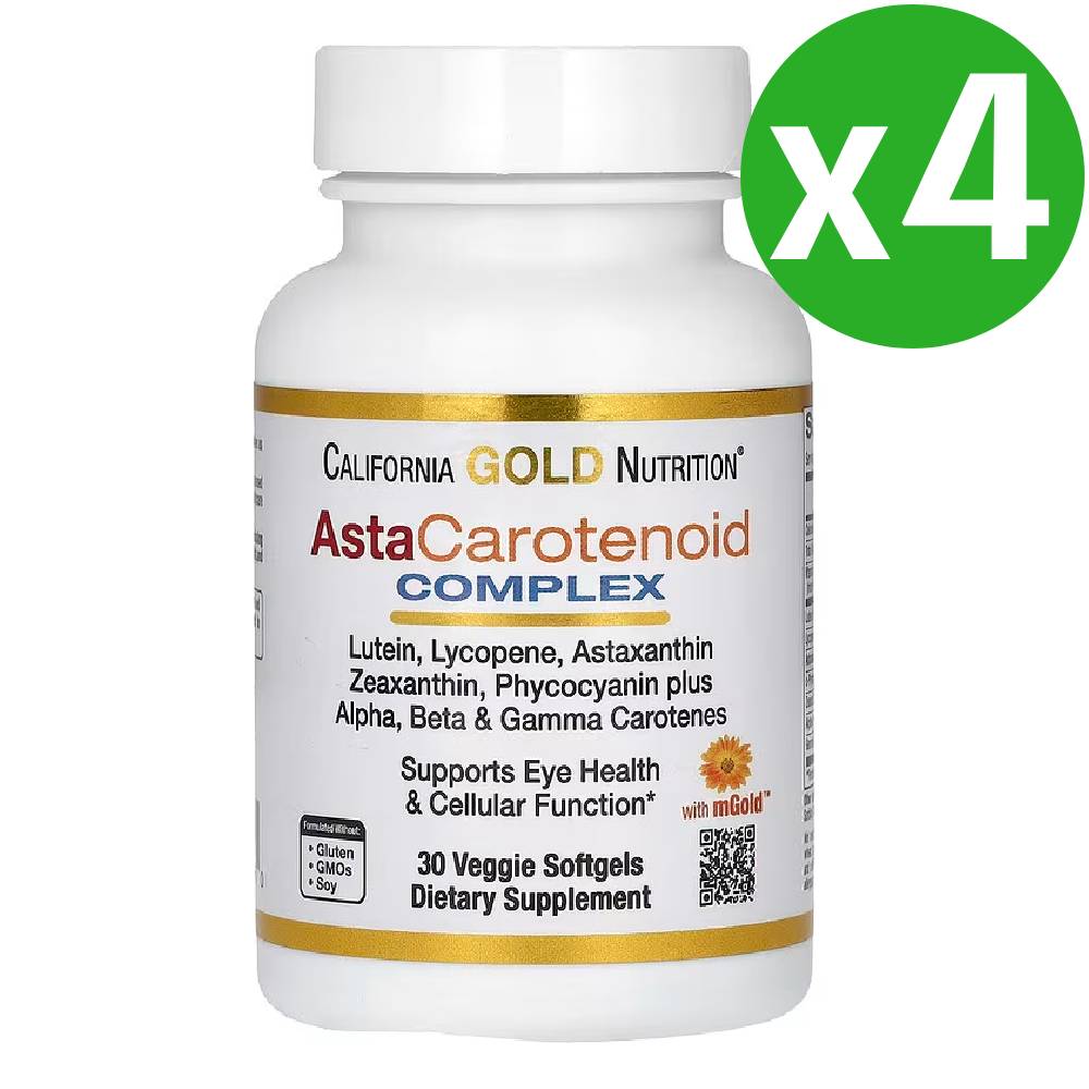 캘리포니아골드 <b>아스타카로티노이드 컴플렉스</b> 30정 4병 루테인 아스타잔틴 라이코펜 CGN