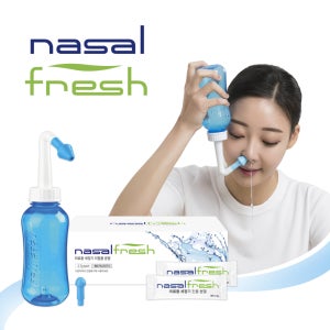 나잘후레쉬 코세척기 300ml 용기 분말 100포 세트 거치대 포함