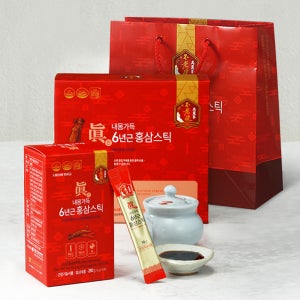 내몸가득진6년근홍삼스틱50포(쇼핑백포함) 우리가족면역력지킴이 국내산6년근홍삼 스틱파우치타입 13가지전통원료배합 남녀노소누구나섭취 피로개선 기억력개선 혈액흐름개선 선물용홍삼