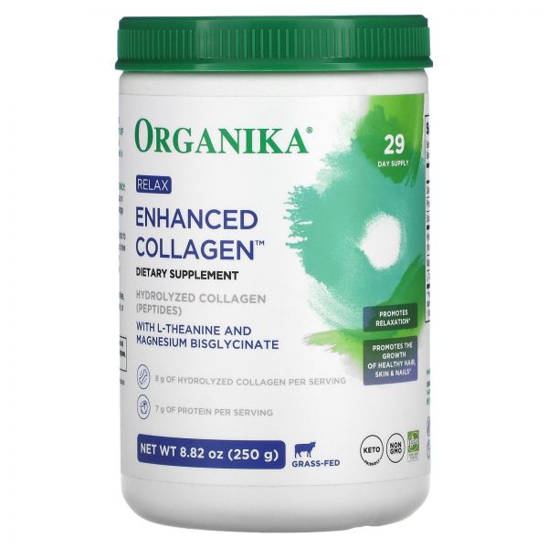 <b>Organika</b>, Enhanced Collagen, <b>긴장</b> 완화, 250g(8.82oz)