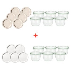 [1+1 실리콘+독일PE뚜껑5개 포함] WECK 웩서울 몰드 370ml WE741 1박스 6개