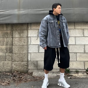 고퀄리티 리메이크 박스 오버핏 후드 데님 청자켓 3COLOR