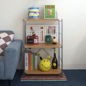 킨슬리 미드센츄리모듈선반 조립식선반장 폭좁은 북선반,3단 500