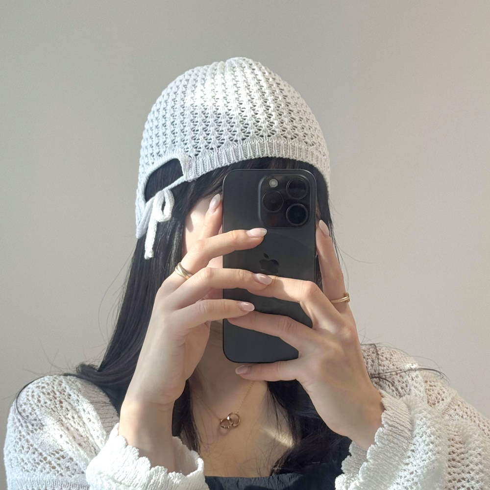 플라워 꽃 메쉬 망사 레이스 헤어 커치프 봄 여름 삼각 보넷 두건 2color 상세 이미지 11