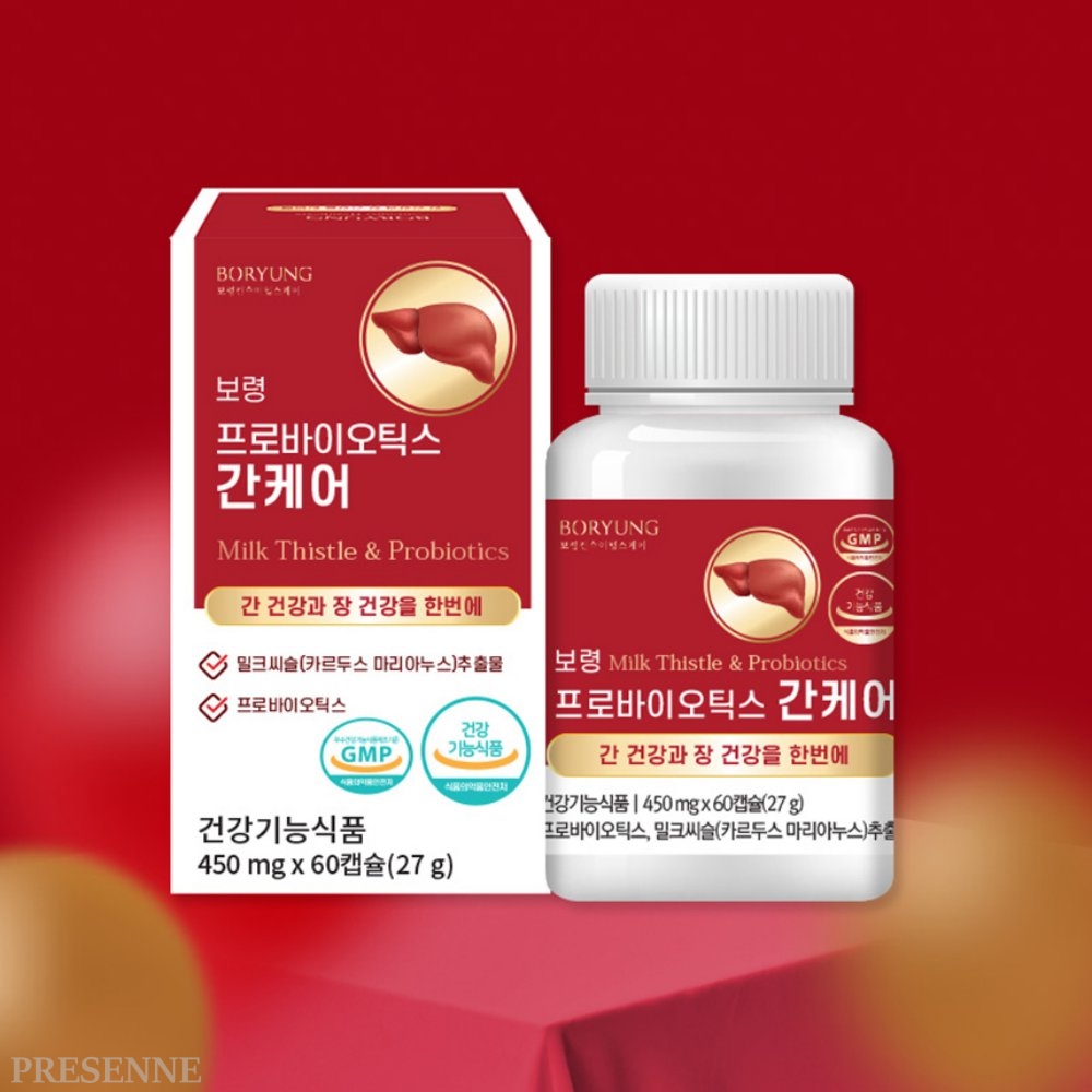 프로바이오틱스 간<b>케어</b> 60캡슐 직장인 <b>간건강</b> 회식 활력 유산균 배변활동
