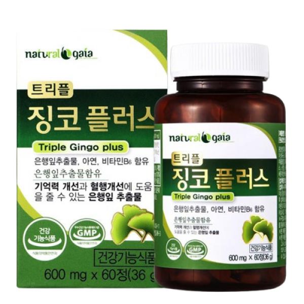 내츄럴<b>가이아</b> 트리플 징코 플러스, 60정, 1개