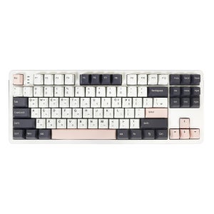 큐센 Q87 PBT 유선 무선 블루투스 기계식 키보드 화이트, 하이무저소음바다소금