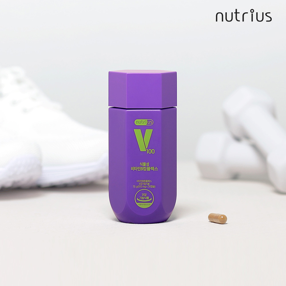 뉴트리어스 국내최초 100% 식물성 천연 비타민B컴플렉스 비건활력남성비타민 30캡슐
