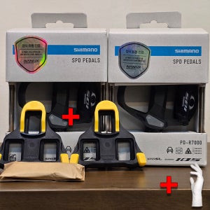 2025 시마노 자전거 105 로드 페달 PD-R7000 나눅스 노랑클릿포함