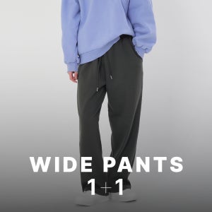 네오플레인 1+1 여자 와이드 오버핏 트레이닝 밴딩 팬츠
