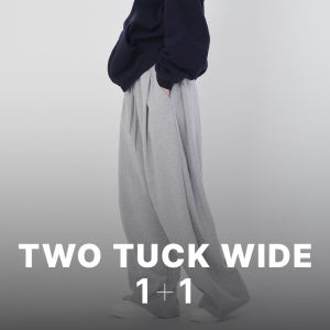 네오플레인 1+1 여자 투턱 벌룬 와이드 트레이닝 팬츠 츄리닝 커플 바지