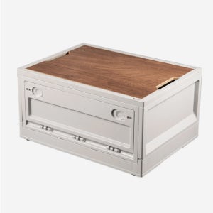 KOOLMAN 쿨맨 캠핑 박스 접이식 오픈 폴딩 정리함 우드상판 포함 50L