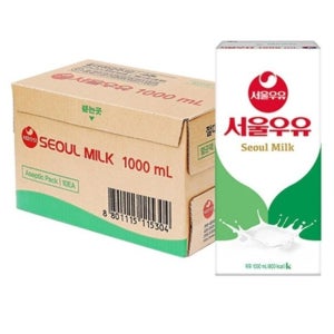 서울 멸균우유 흰우유 1000ml 간식 식사대용 환자식 10개