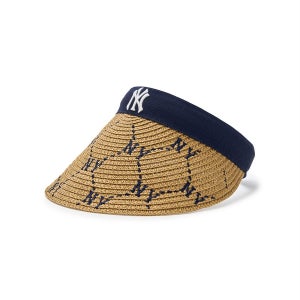 [MLB 키즈] 다이아 모노그램 라피아 썬캡 NY (Navy) 7ASCMD253