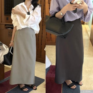 디프 뒷밴딩 H라인 맥시 코튼 롱 스커트 4col 봄 가을 백슬릿 하이웨스트 제이플로우