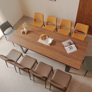 바움 대형 테이블 카페 업소용 넓은식탁 거실식탁 2400mm, 월넛블랙