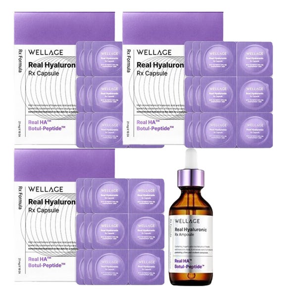 웰라쥬 캡슐 앰플 시즌4 리얼 히알루로닉 RX 54회분 + 앰플 55ml 동결건조 히알루론산