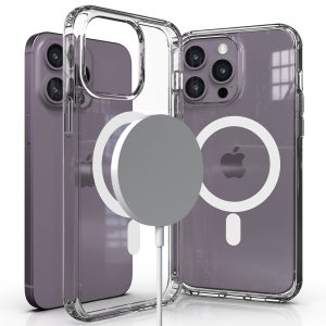 엑씨 에어스타 투명 범퍼 2배 자력 맥세이프 호환 케이스 화이트, 아이폰14 프로