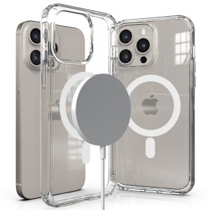 맥세이프 호환 케이스 투명 범퍼 2배 자력 화이트, 아이폰15 프로