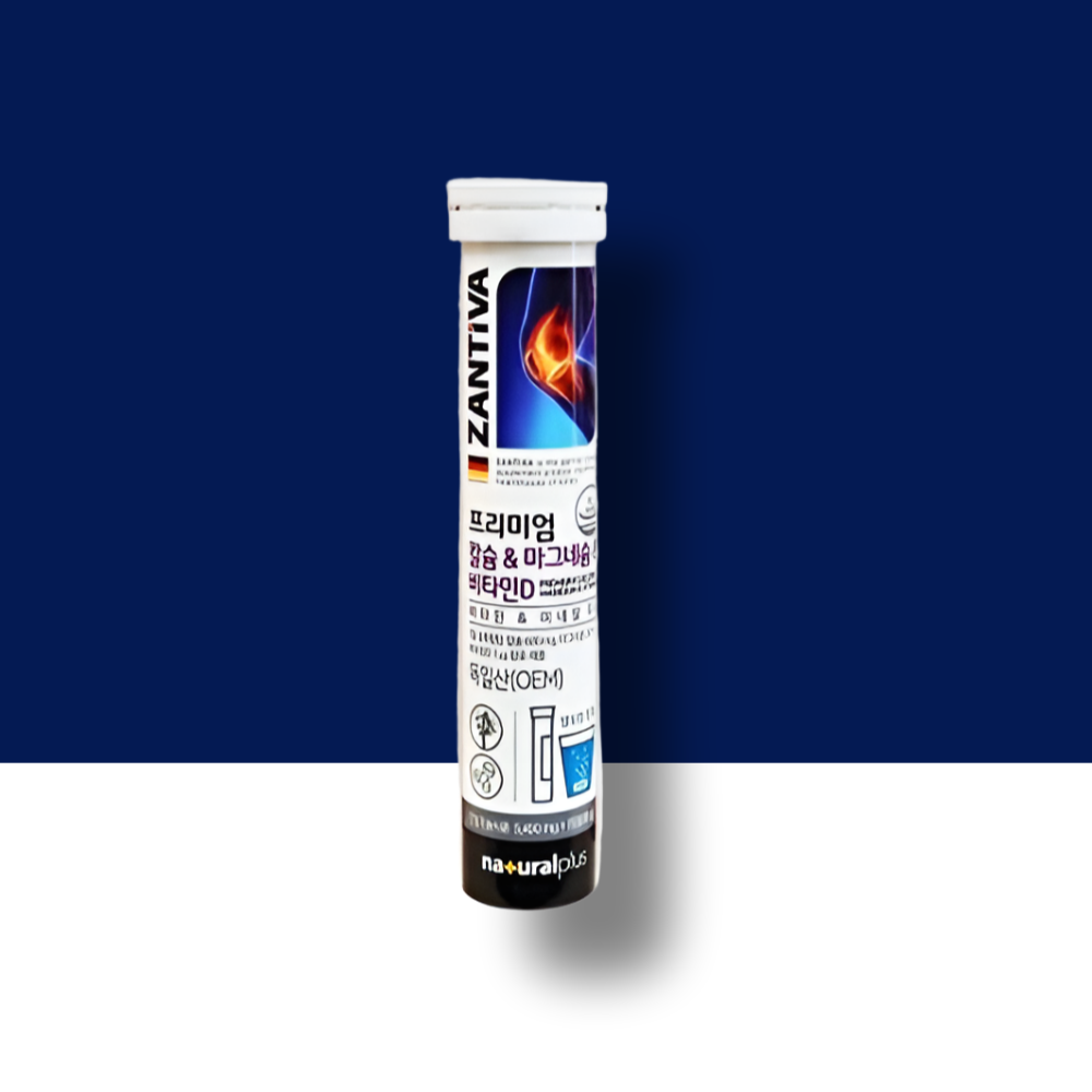 내츄럴플러스 <b>잔티바 프리미엄</b> 칼슘 <b>마그네슘</b> 비타민D 발포 5400mg x 15정