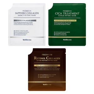 웰더마 피팅 마스크팩 1매 – 사파이어 콜라겐/시카/레티놀 안티에이징 탄력 진정팩