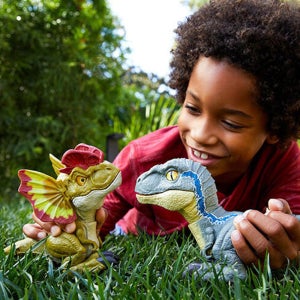 마텔 쥬라기월드 딜로포 사우루스 블루 랩터 공룡장난감