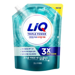 [본사배송] 리큐 진한겔 딥클린 트리플파워 세탁세제 2L파우치 드럼