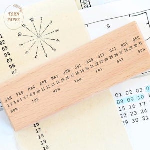 EMADAM 독일 원목 다이어리 불렛저널 스탬프 Calendar lines log EM 023