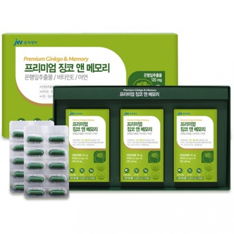 은행잎추출 비타민E 아연 프리미엄 징코 앤 메모리 500mg x 90캡슐 3개월