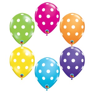 퀄라텍스13cm 인쇄 빅폴카도트 트로피칼어써트 100개입 인쇄풍선