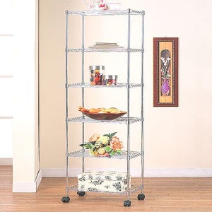 LB 메탈랙450 6단 정리대 거실 이동선반 메탈렉 이동식