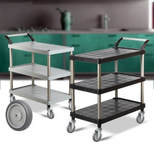 LB 플라스틱 PP 3단 특대 회색바퀴 이동선반 틈새 트롤리