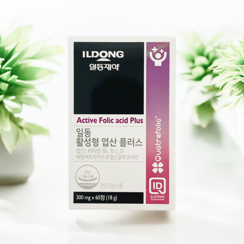 일동 마이니 액티브 활성형 엽산플러스 1,360ug 임신준비비타민D 영양제 60정 2개월분