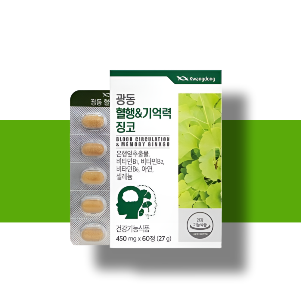 기억력 혈행 개선 영양제 은행잎추출물 기억력감퇴 60정