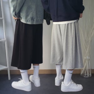 남자7부버뮤다팬츠 남성사이드핀턱반바지 와이드반바지 벌룬팬츠