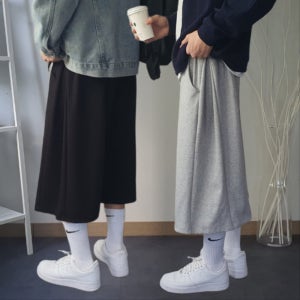 1+1 남자7부버뮤다팬츠 남성사이드핀턱반바지 와이드반바지 벌룬팬츠