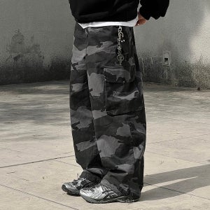 남자카모바지 남자카고바지 밀리터리 카모 카고 밴딩 벌룬팬츠 밑단 스트링 조거팬츠
