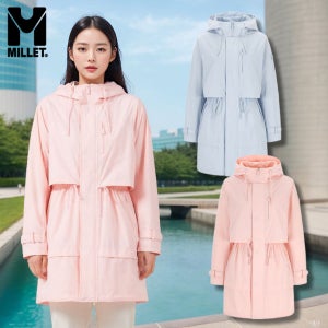 밀레 통기성 롱기장 바람막이 자켓 일체형 후드 보온 여성 아웃도어