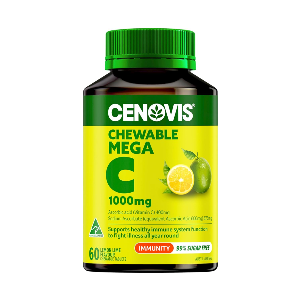 호주 세노비스 메가 <b>비타민C 1000mg 레몬라임</b> 츄어블 60정, 1개