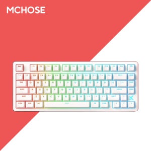 MCHOSE JET75 자석축 기계식 키보드 래피드 트리거 화이트, 스타망고축