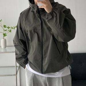 남자 바람막이자켓 코프코어 릭스 원드브레이커 스트링 후드집업 점퍼