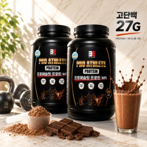 프로에슬릿 프로틴 WPI 저당 헬스 단백질보충제 파우더 근력단백질 초코맛 2kg, 2개