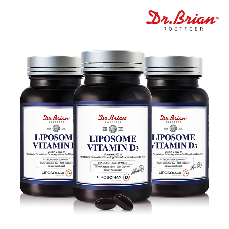 [6개월분] 닥터브라이언 리포좀 비타민D3 3000IU 리포조말 비타민디 뼈건강 60캡슐, 3개