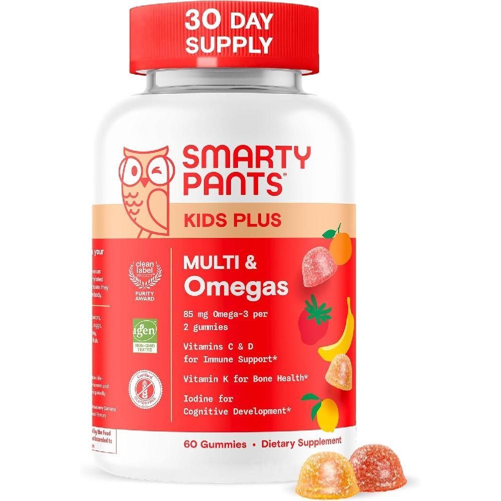 <b>SmartyPants</b> Kids 종합비타민 구미젤리 과일 맛 60개 (30일분) 90개 (1팩) 어린이