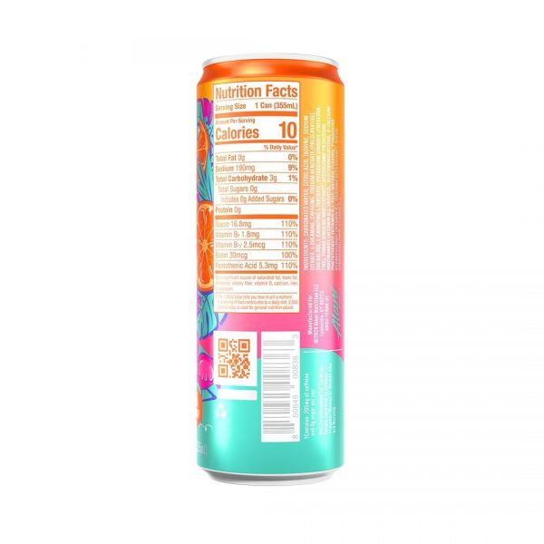 에너지 드링크 오렌지 키스 무설탕 저칼로리 천연 향료 카페인 200mg <b>비타민</b> B군 12온스(6팩) | 라벨 <b>네이처 케어</b>에서 재포장