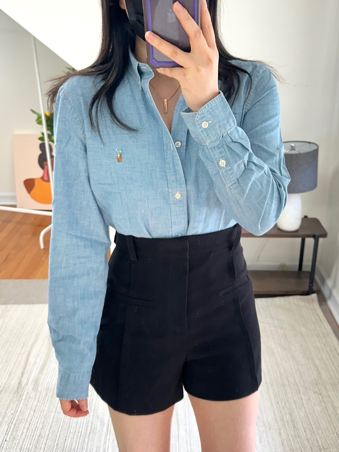 폴로랄프로렌 여성 보이즈 25SS 멀티포니 연청 데님 셔츠