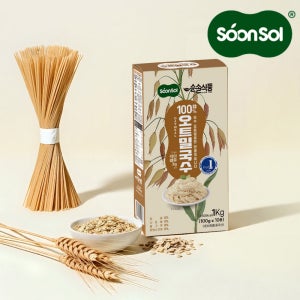 순솔 오트밀면 100% 순 오트밀 국수 면 1kg, 2개